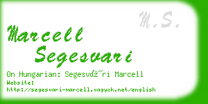 marcell segesvari business card